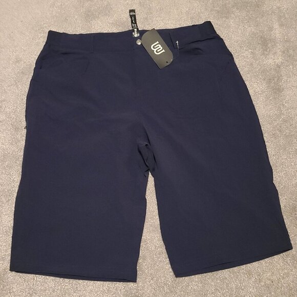 🔥3/$42 w FREE SHIPPING🔥 NWT Mofiz womans navy blue golf shorts - Picture 1 of 5